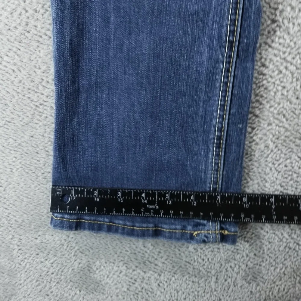 Amethyst Jeans Womens 7 Blue Bootcut Low Rise Distressed Embroidered Stretch Y2K